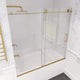 Raymore Series 60"x62" Frameless Sliding Tub Door, Brushed Gold