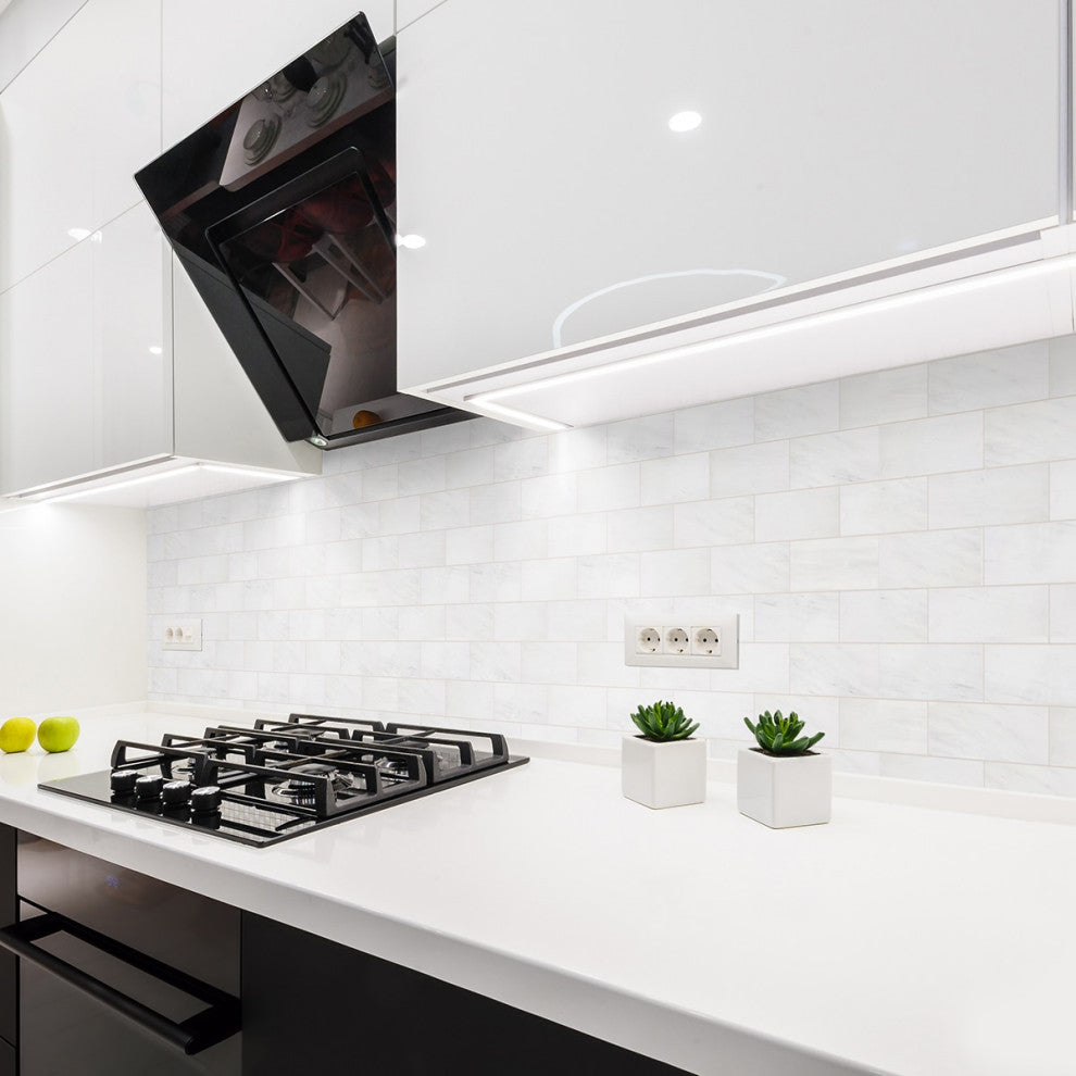 Bianco Dolomiti Polished 3x12 Bevelled Marble Tile