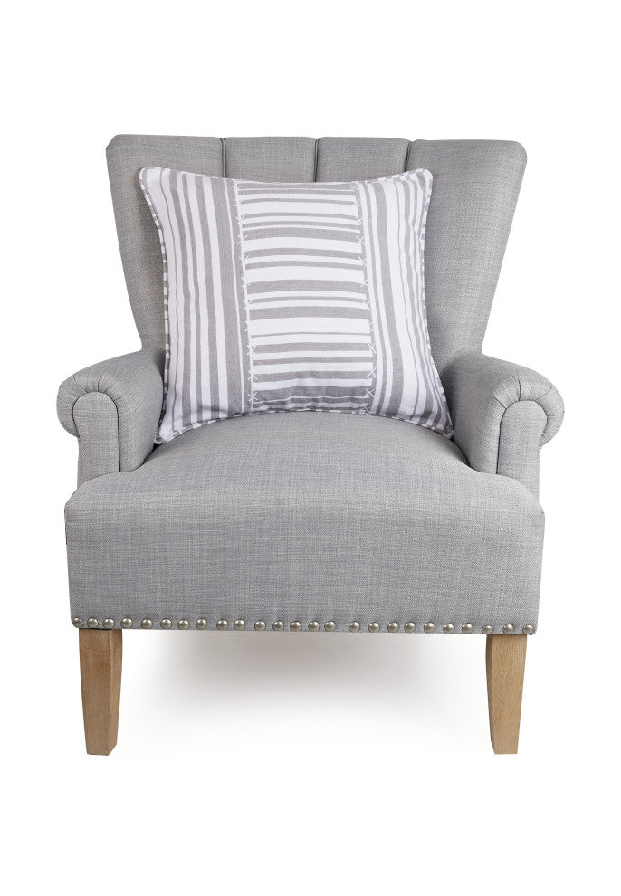 Gray Stripe Patch Pillow