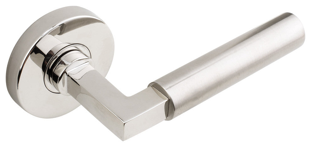 Aurora Lever, Half Passage, RH, Split Finish Polished/Satin Stainless Steel