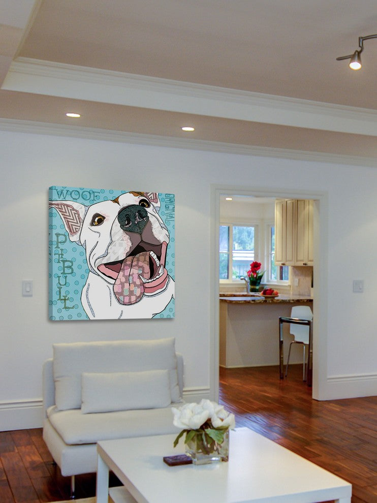 "White Pittie" Painting Print on Wrapped Canvas