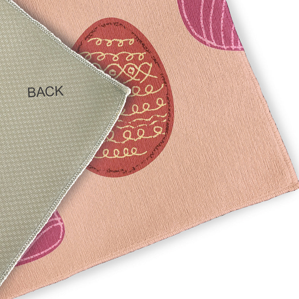 5' Round Egg Hunt Easter Chenille Indoor/Outdoor Rug