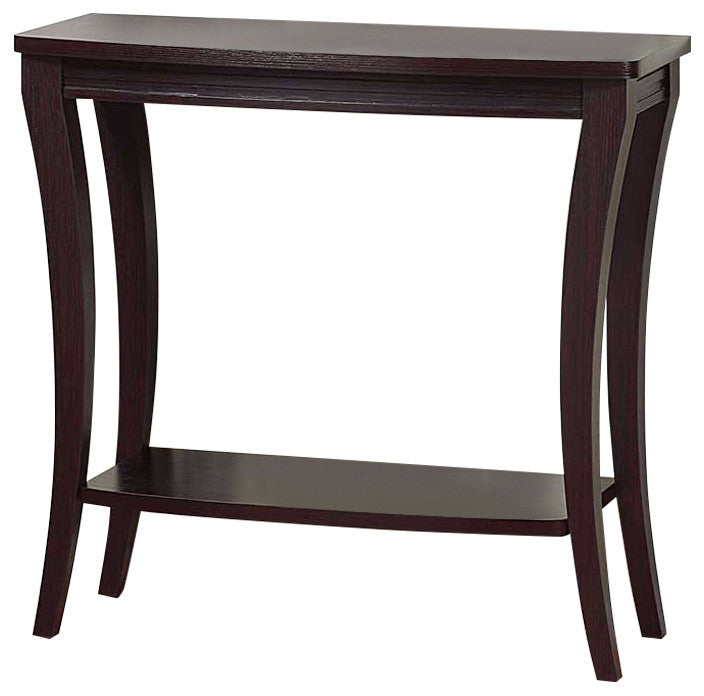 Benzara BM148764 Modish Console Table With 1 Shelf, Dark Brown