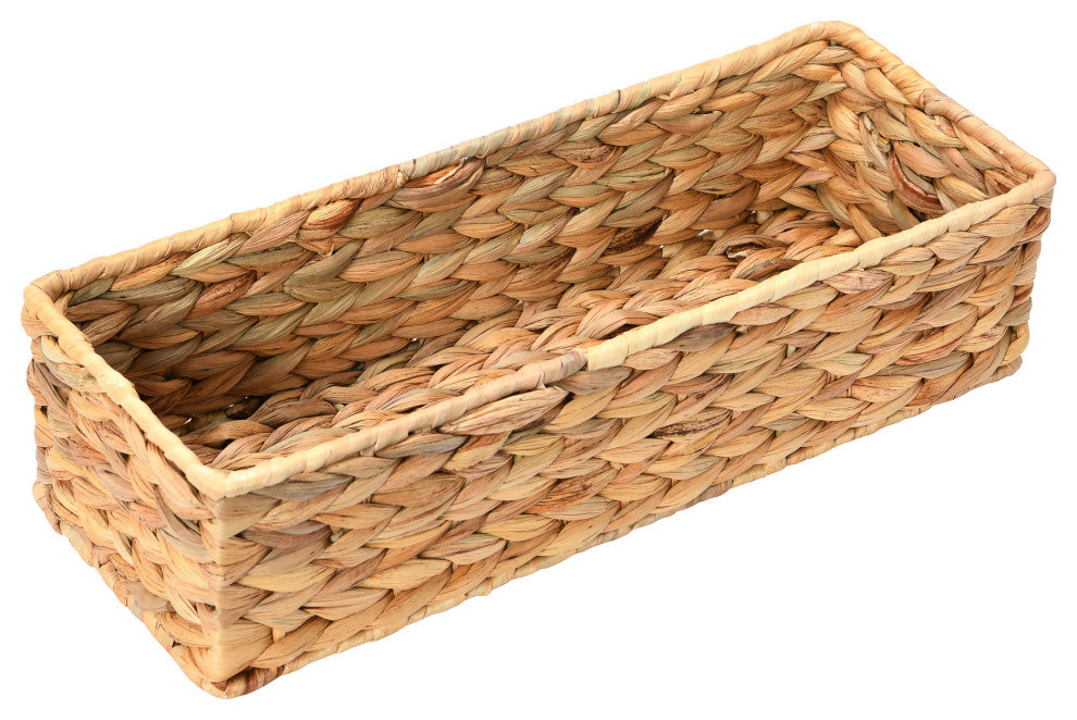Household Essentials Water Hyacinth Rectangular Storage Basket