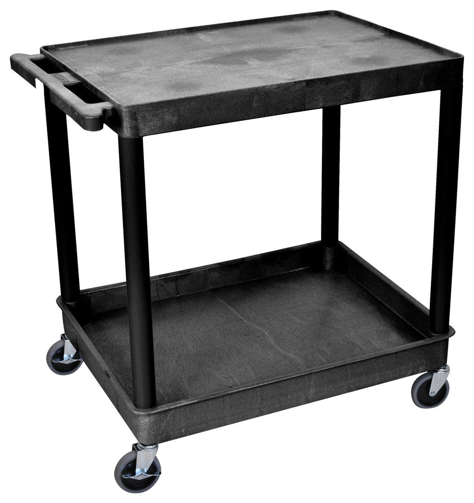 Luxor 2-Shelf Large Black Tub Cart