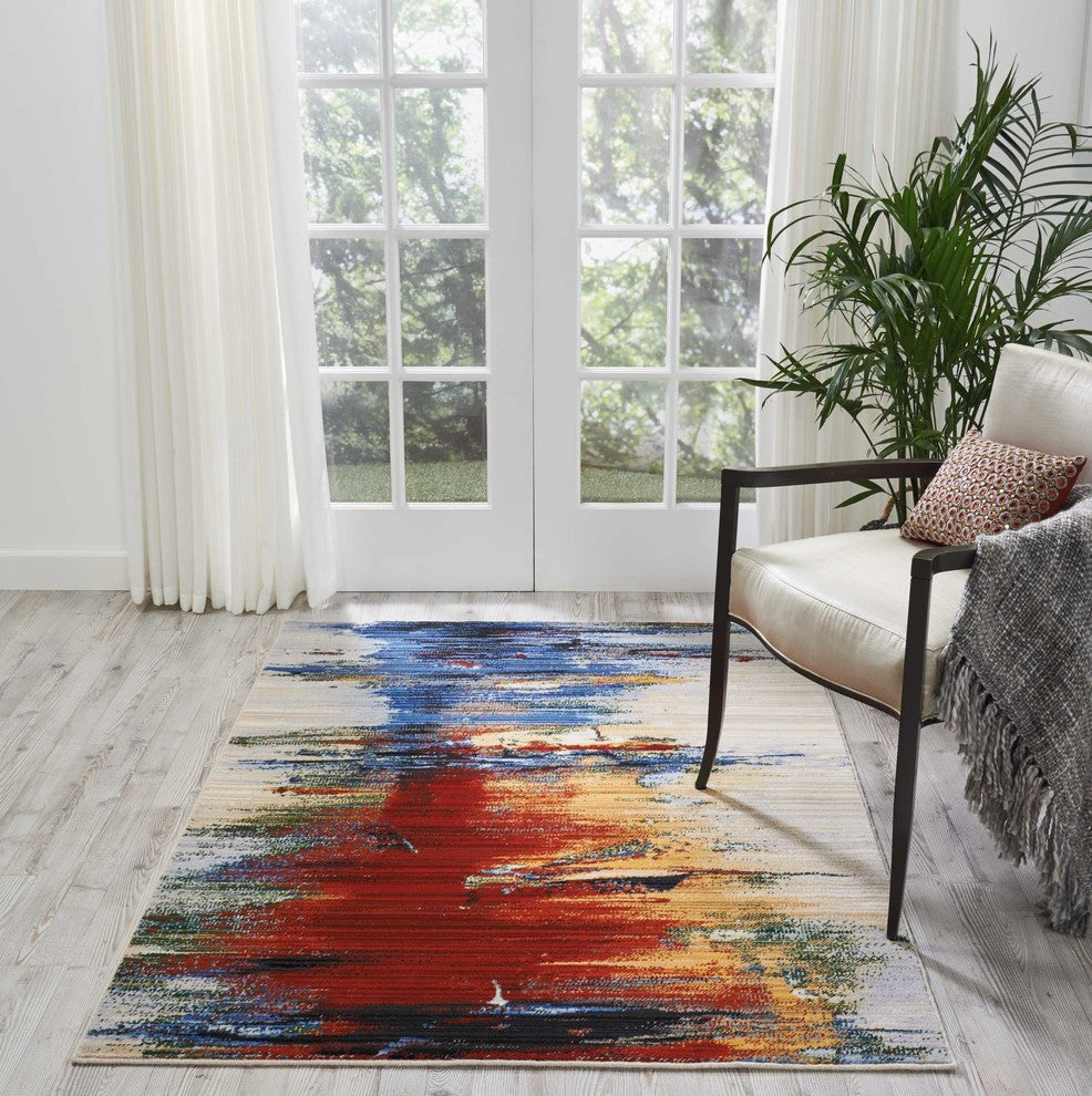 Nourison Chroma 4' x 6' Crimson Tide Modern Indoor Area Rug