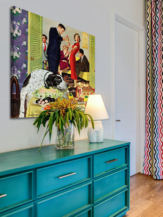 "Doggy Buffet" Painting Print on Canvas by Richard Sargent