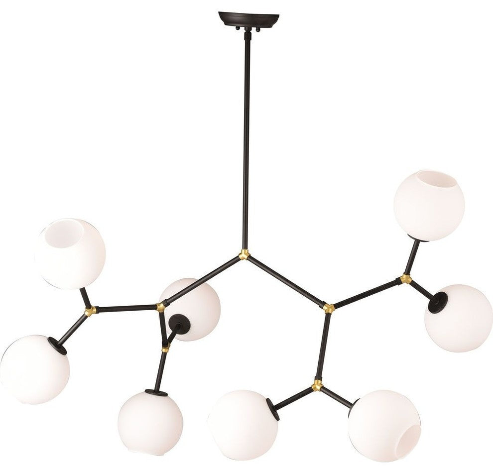 Nuevo Living Atom 8 Lighting Pendant, White Glass