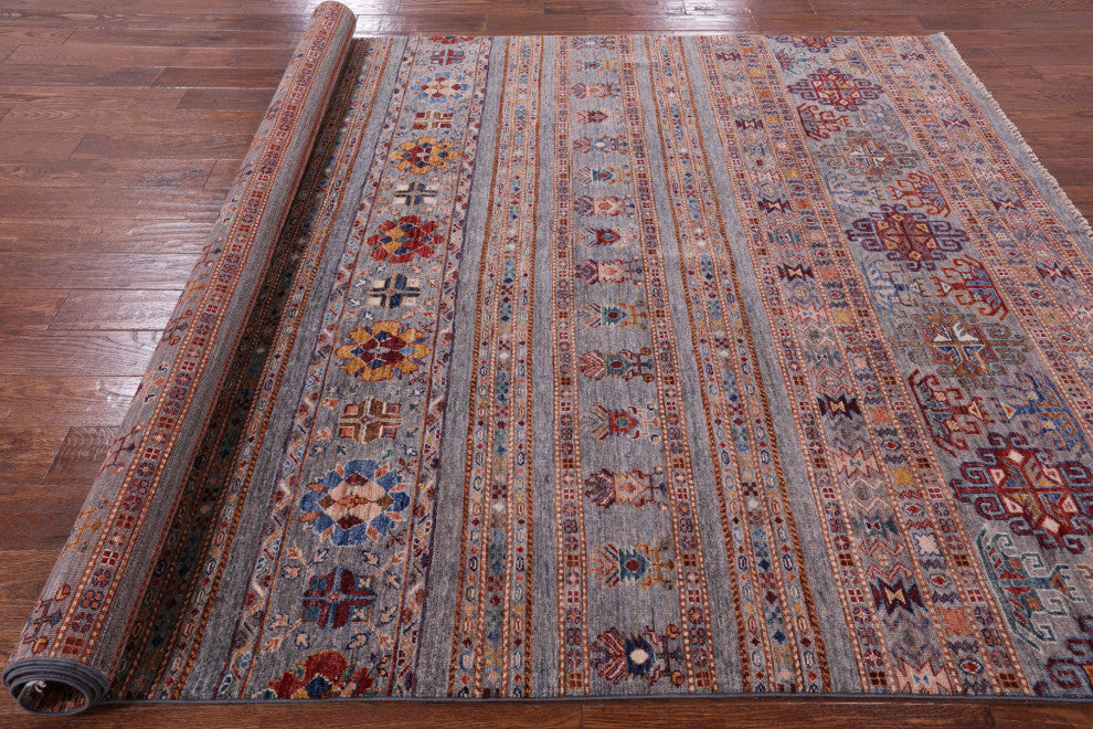 6' 11" X 9' 11" Super Kazak Khorjin Hand-Knotted Rug Q5339