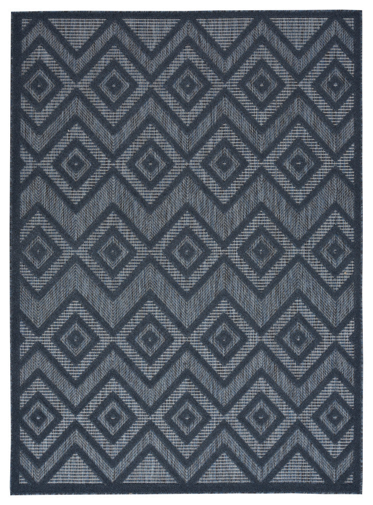 Nourison Versatile 4' x 6' Navy Blue Modern Area Rug