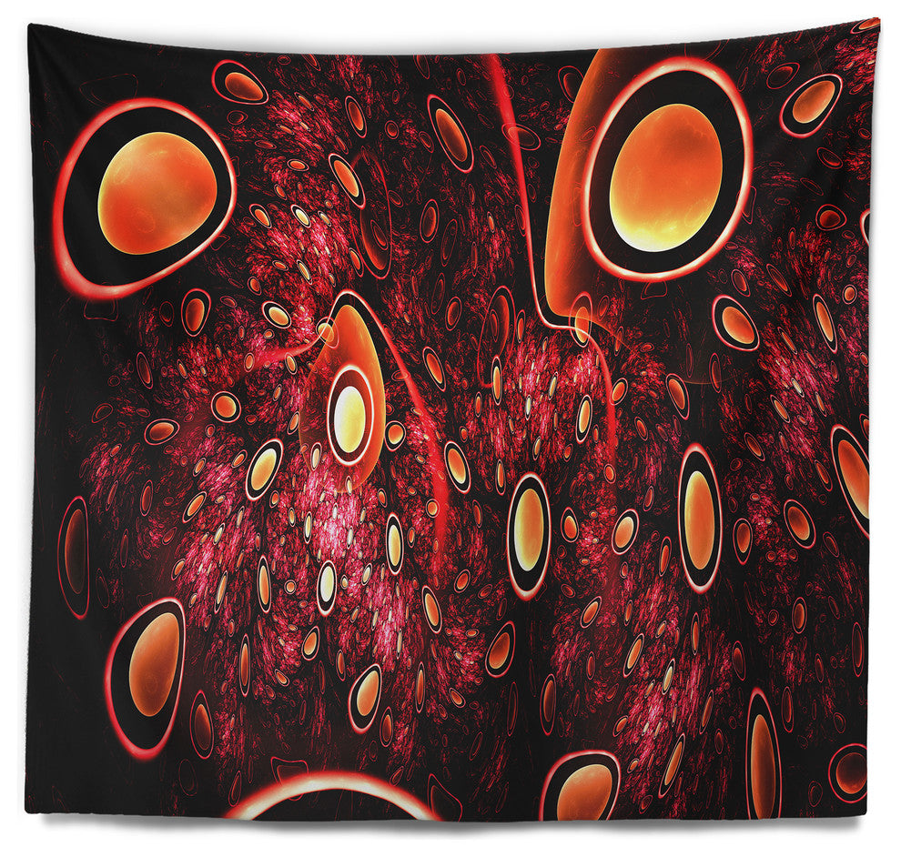 Red 3D Surreal Abstract Design Abstract Wall Tapestry, 39"x32"