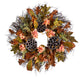 W1249 22 Autumn Hydrangea, Dried Lotus Pod Artificial Fall Wreath
