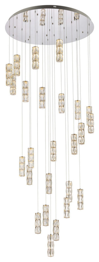 Elegant Lighting 3500D42 Polaris 25 Light 42"W LED Crystal - Chrome