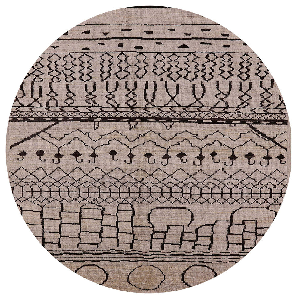 Ahgly Company Indoor Round Mid-Century Modern Area Rugs, 3' Round