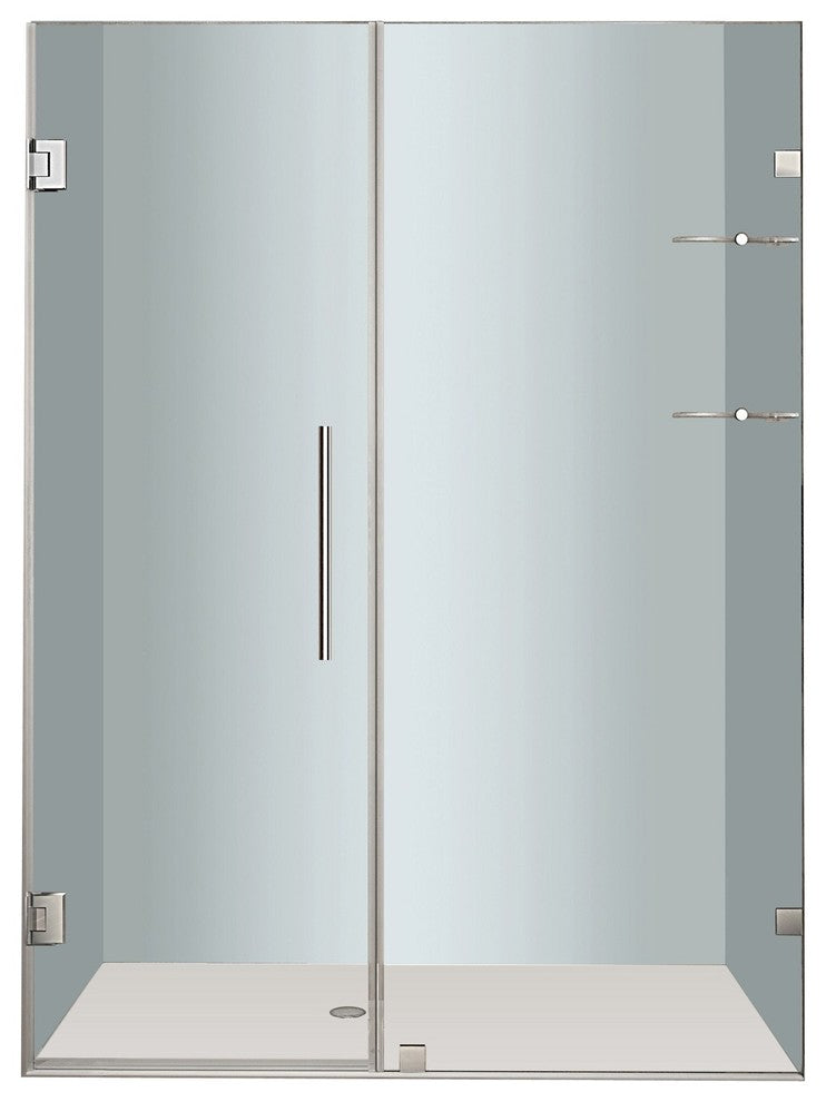 Aston Nautis GS 55"x72" Completely Frameless Hinged Shower Door, Stainless Steel