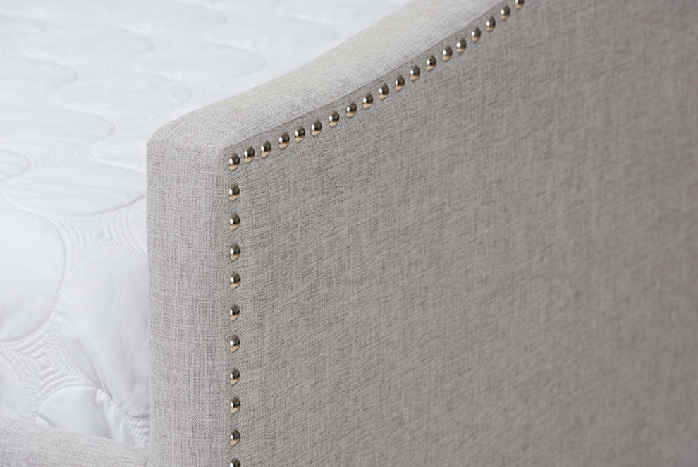 Helena Fabric Daybed With Trundle, Grayish Beige