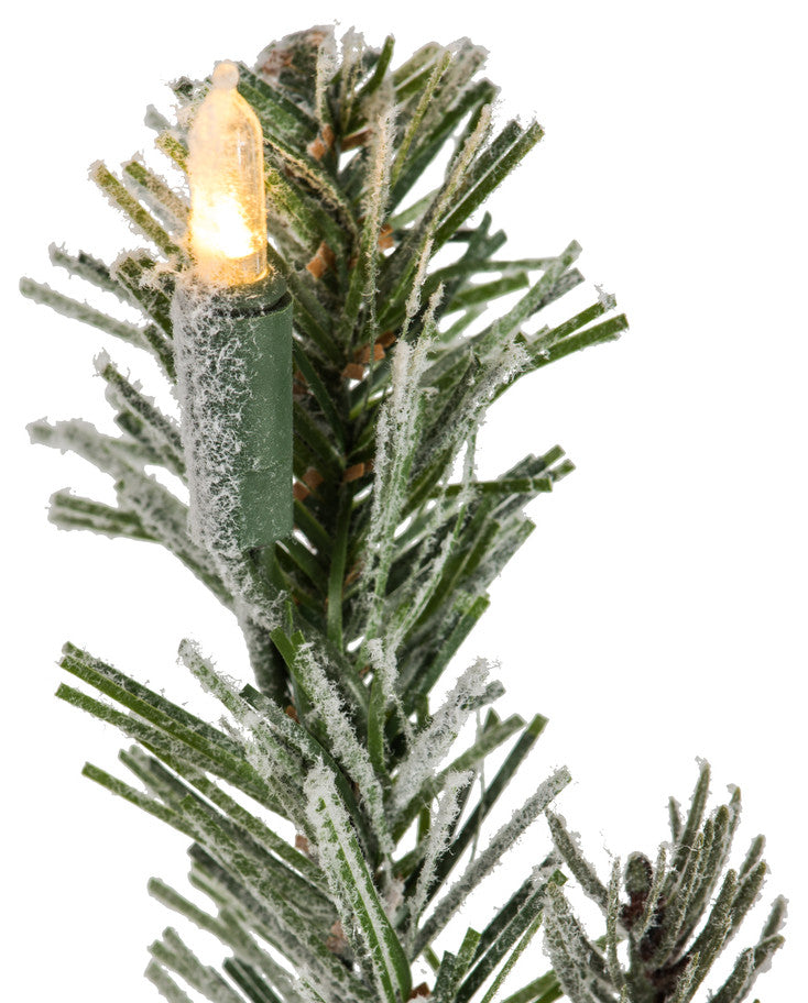 Vickerman K173515Led 9'X14' Flocked Christmas Garland, Warm White Mini Lights