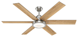 Hunter Warrant 60 LED Warrant 60\" 6 Blade LED Indoor Ceiling Fan - Brushed