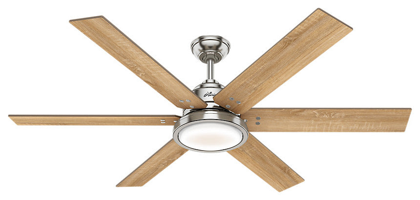 Hunter Warrant 60 LED Warrant 60\" 6 Blade LED Indoor Ceiling Fan - Brushed
