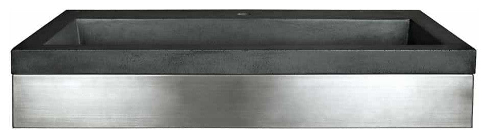 36" Zaca Vanity Base with NativeStone Trough in Slate