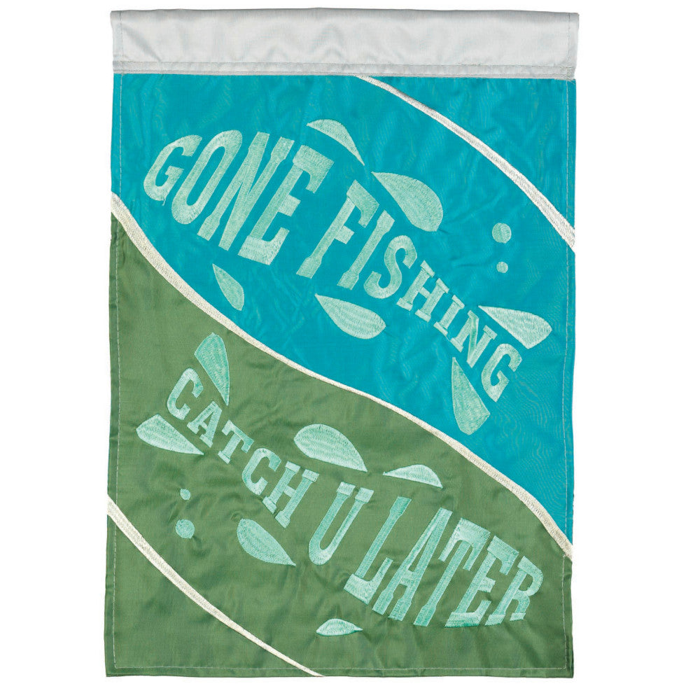 Flag Gone Fishing Polyester 13x18
