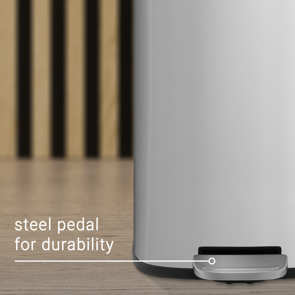 Curtis 8-Gallon Step-Open Trash Can, Chrome