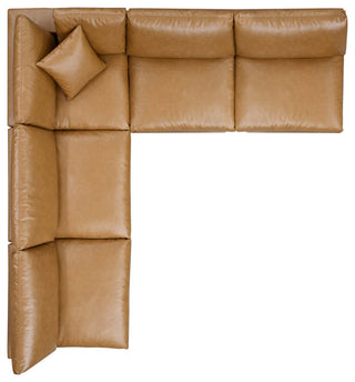 Commix Down Filled Overstuffed Vegan Leather 5-Piece Sectional Sofa - Tan