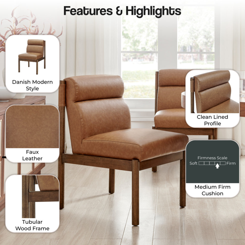 Micah Dining Side Chair, Vintage Cider, Faux Leather
