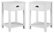 Country Farmhouse Single Drawer Side Table Set - Brushed White