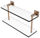 Montero 16" Two Tiered Glass Shelf, Brushed Bronze