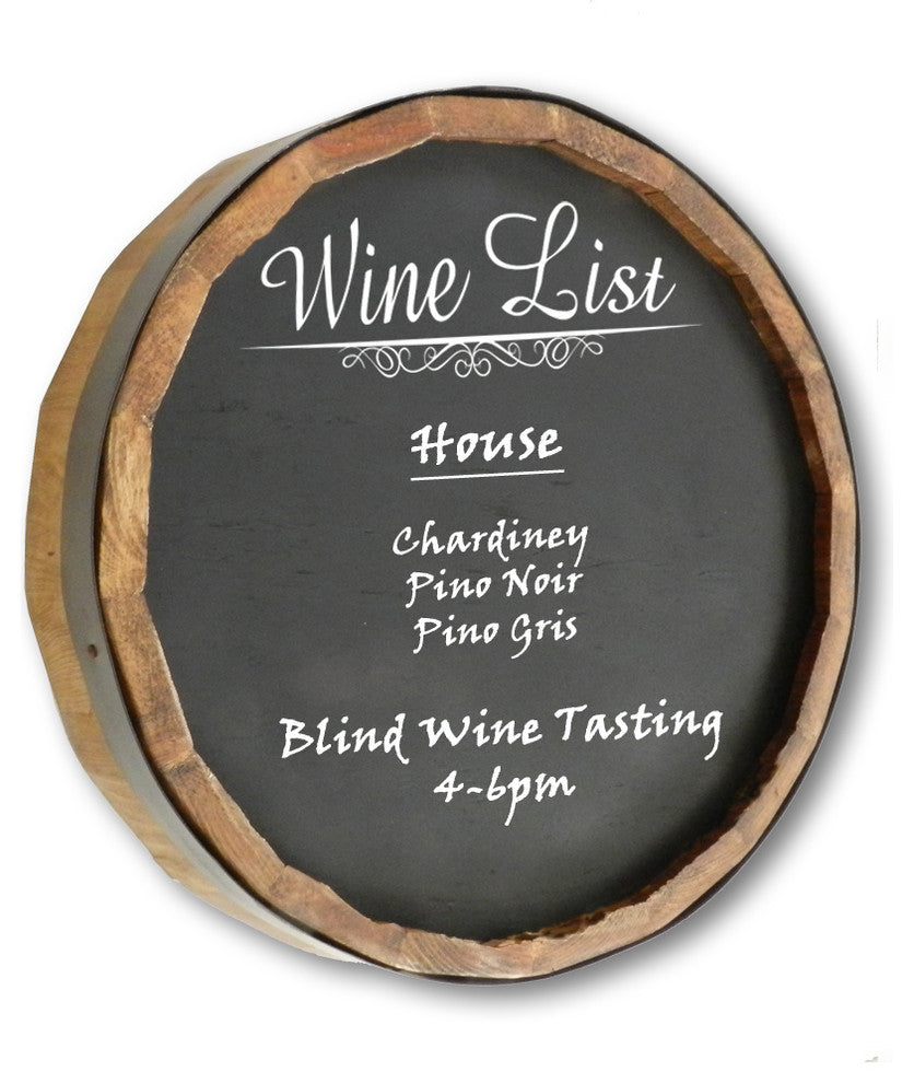 1000 Oaks Barrel Co. Wine List Sign