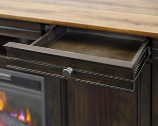 68" Fireplace Console Entertainment, Brown