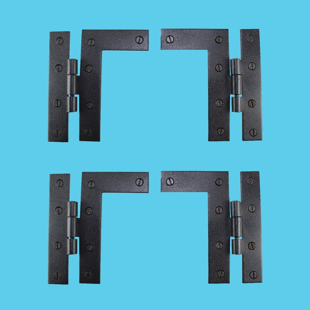 Pair Flush H-L Cabinet Hinge Wrought Iron 4.5"H Pack of 2 |
