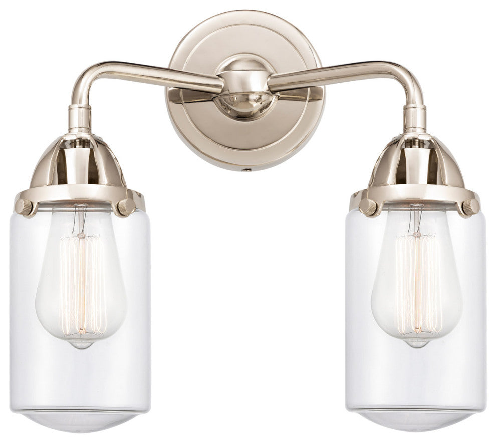 288-2W-PN-G312 Dover 2 Light 12.5" Bath Vanity Light, Polished Nickel