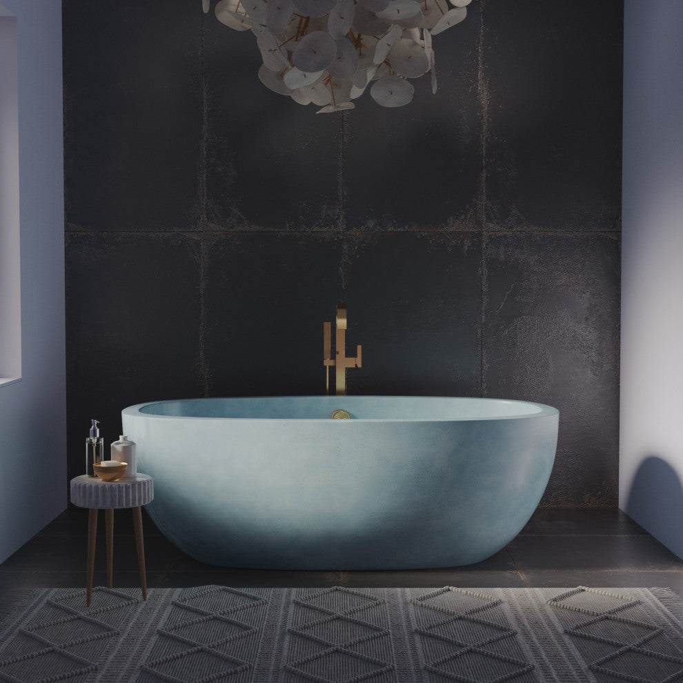 Avalon NativeStone Freestanding Soaking Tub, Ocean, 62"