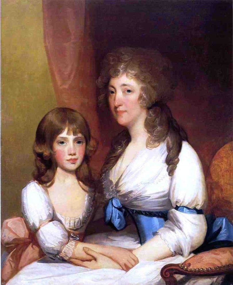 Gilbert Stuart Mrs. Samuel Dick and Daughter Charlotte Anna Gallery Wrap Canvas
