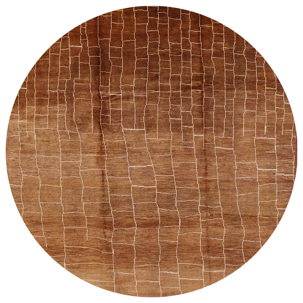 Ahgly Company Indoor Round Mid-Century Modern Area Rugs, 4' Round