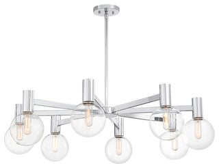 Wright 8-Light Chandelier, Matte Black, Chrome