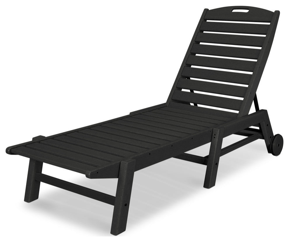 Nautical Chaise With Wheels, Black