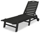 Nautical Chaise With Wheels, Black