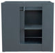 37" Single Sink Vanity, Dark Gray Finish With Black Galaxy Granite
