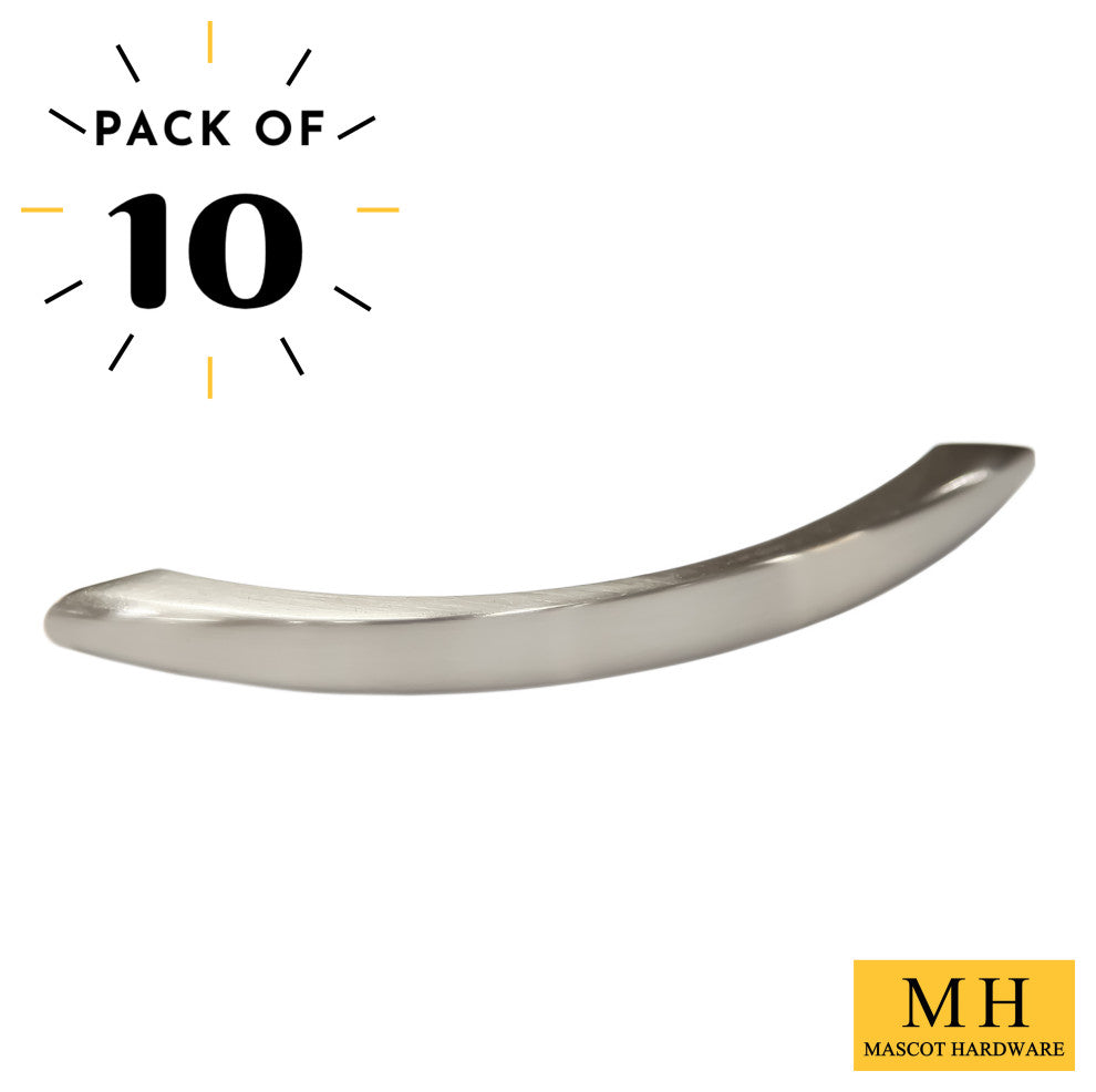 Mascot Hardware 3 in CTC Satin Nickel Curve Drawer Pull - Pack of 10