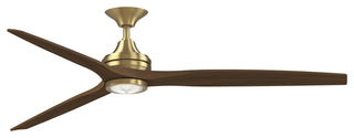 Fanimation Spitfire 72" Fan/LED Light, Brushed Satin Brass, Brushed Satin Brass/Whiskey Wood Blades