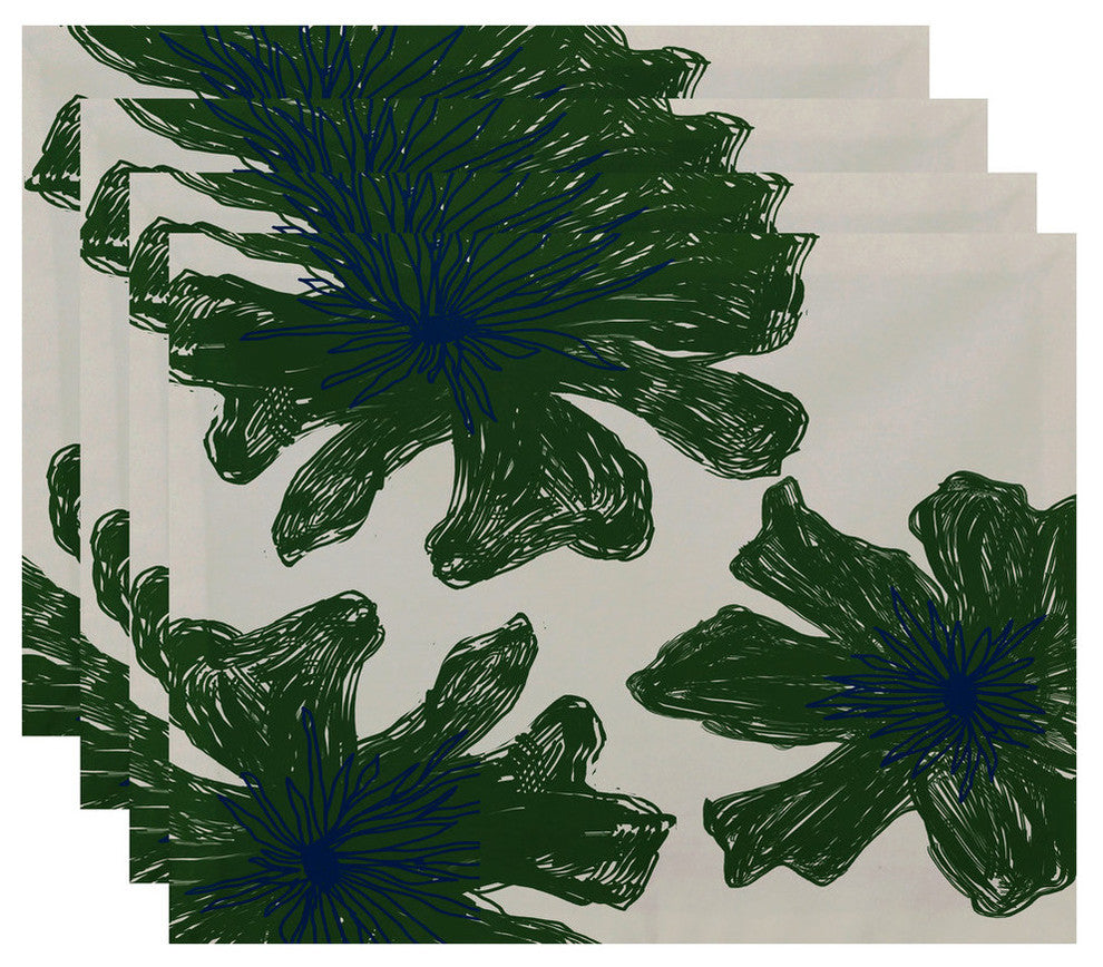 Polyester Placement, Floral, Set of 4