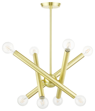Satin Brass Modern, Urban, Sputnik, Dynamic, Timeless Chandelier