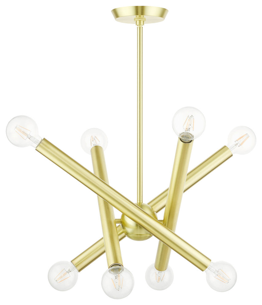 Satin Brass Modern, Urban, Sputnik, Dynamic, Timeless Chandelier