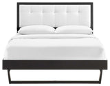 Willow King Wood Platform Bed With Angular Frame Black White