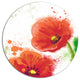Bloomy Red Tulips Watercolor, Flowers Round Metal Wall Art, 11"