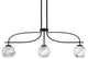 Cavella 3 Light Island Light, Matte Black Finish, 5.75" Onyx Swirl Glass