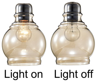 Sara Antique Black Mini Pendant With Cognac Round Glass